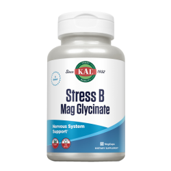 Stress B Mag Glicinato-60 VegCaps. Adequado Para Veganos